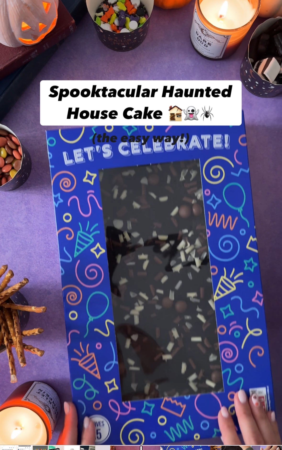 Spooky haunted house cake hack