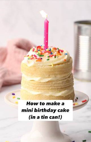 Make a tin can birthday cake